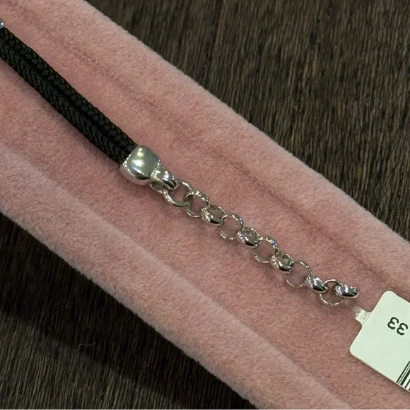 Black and Silver Tennis Racket Bracelet